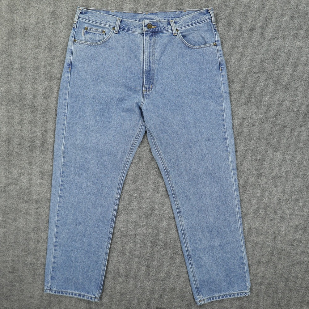 Carhartt Jeans Mens 40x30 Blue B18-STW Straight Fit Light Wash Workwear Denim